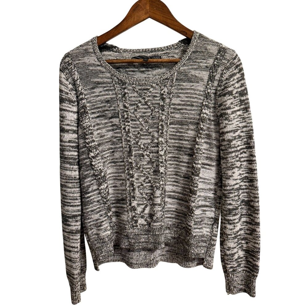 Vans Womens Marled Gray Knit Pullover Sweater Size L  Long Sleeves Casual Style